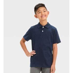 Cat & Jack Girls School Uniform Polo Shirt Navy Size XS 4/5 NWT